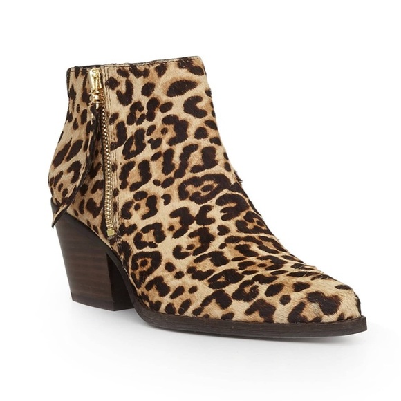 NEW Sam Edelman Walden Animal Print Ankle Booties Sz 5.5 - Picture 1 of 11